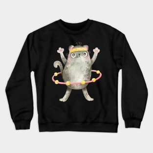 Hula hoop cat Crewneck Sweatshirt